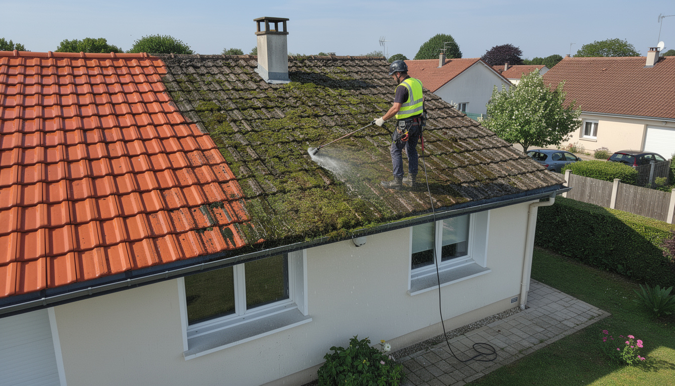 découvrez les résultats surprenants d'un nettoyage de toiture réalisé avec soin à brétigny-sur-orge. protégez et embellissez votre maison grâce à une intervention professionnelle et efficace.