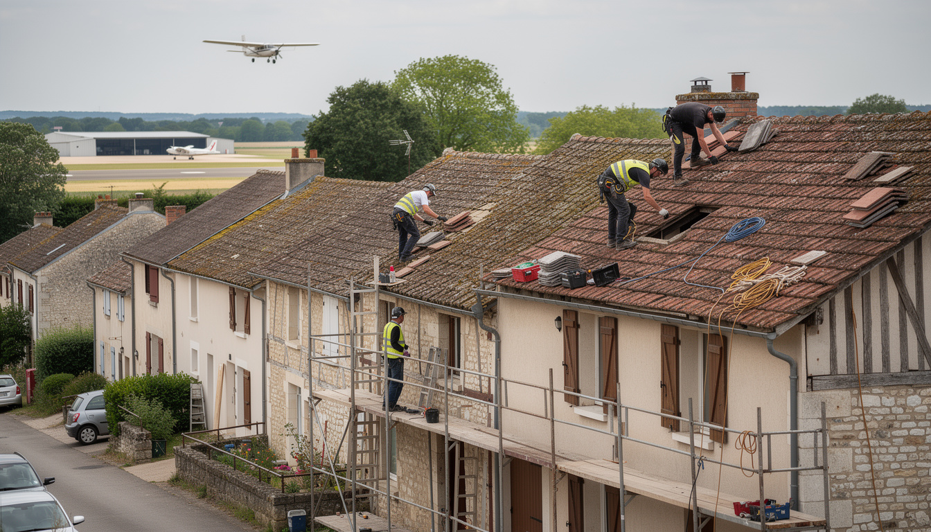 découvrez comment les habitants d'un village des yvelines, situé à l'ombre de l'aérodrome, prennent soin de l'entretien essentiel de leurs toitures pour préserver leur patrimoine.