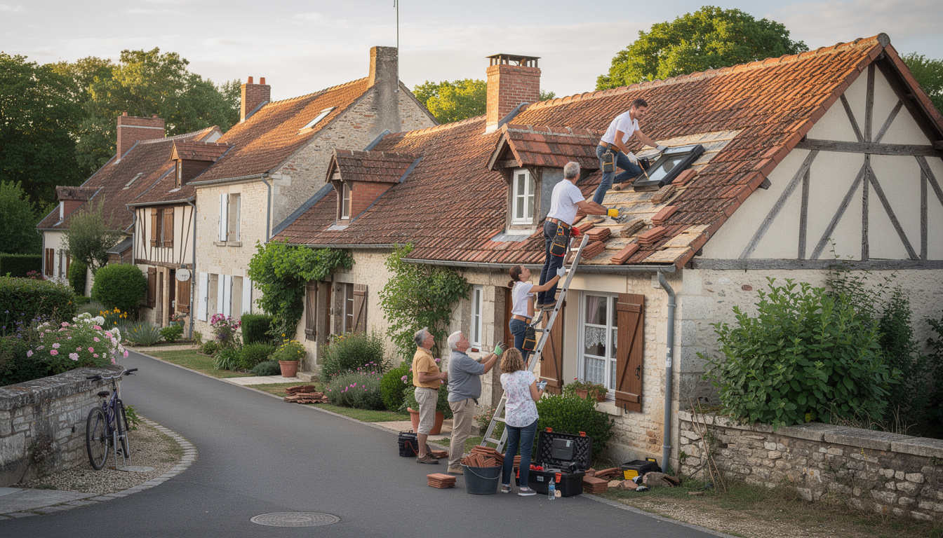 à aigremont, petit hameau des yvelines, l'entretien des toitures est une tradition de voisinage qui renforce le lien communautaire et préserve le charme du bâti local.