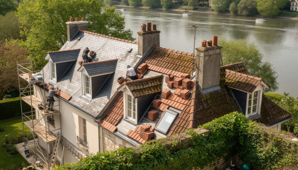 découvrez nos services de toiture à villennes-sur-seine, où les toits des belles propriétés en bord de seine nécessitent un entretien et une attention spécifiques pour préserver leur charme et leur durabilité.