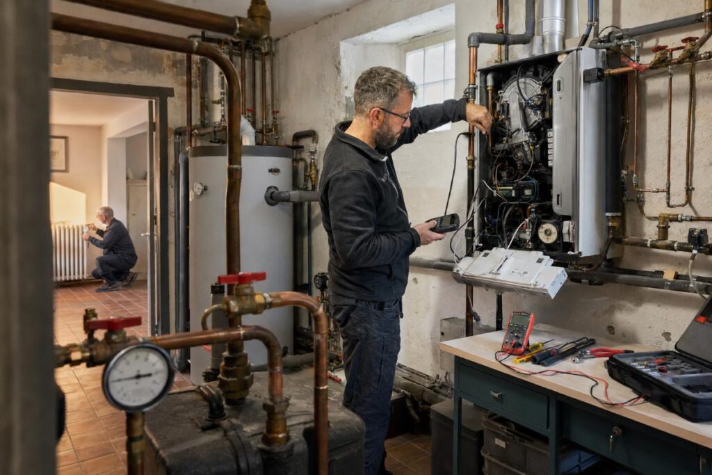Un expert assure l'expertise des systèmes de chauffage
