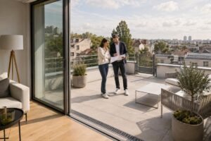 Transformation d'une toiture plate en terrasse accessible